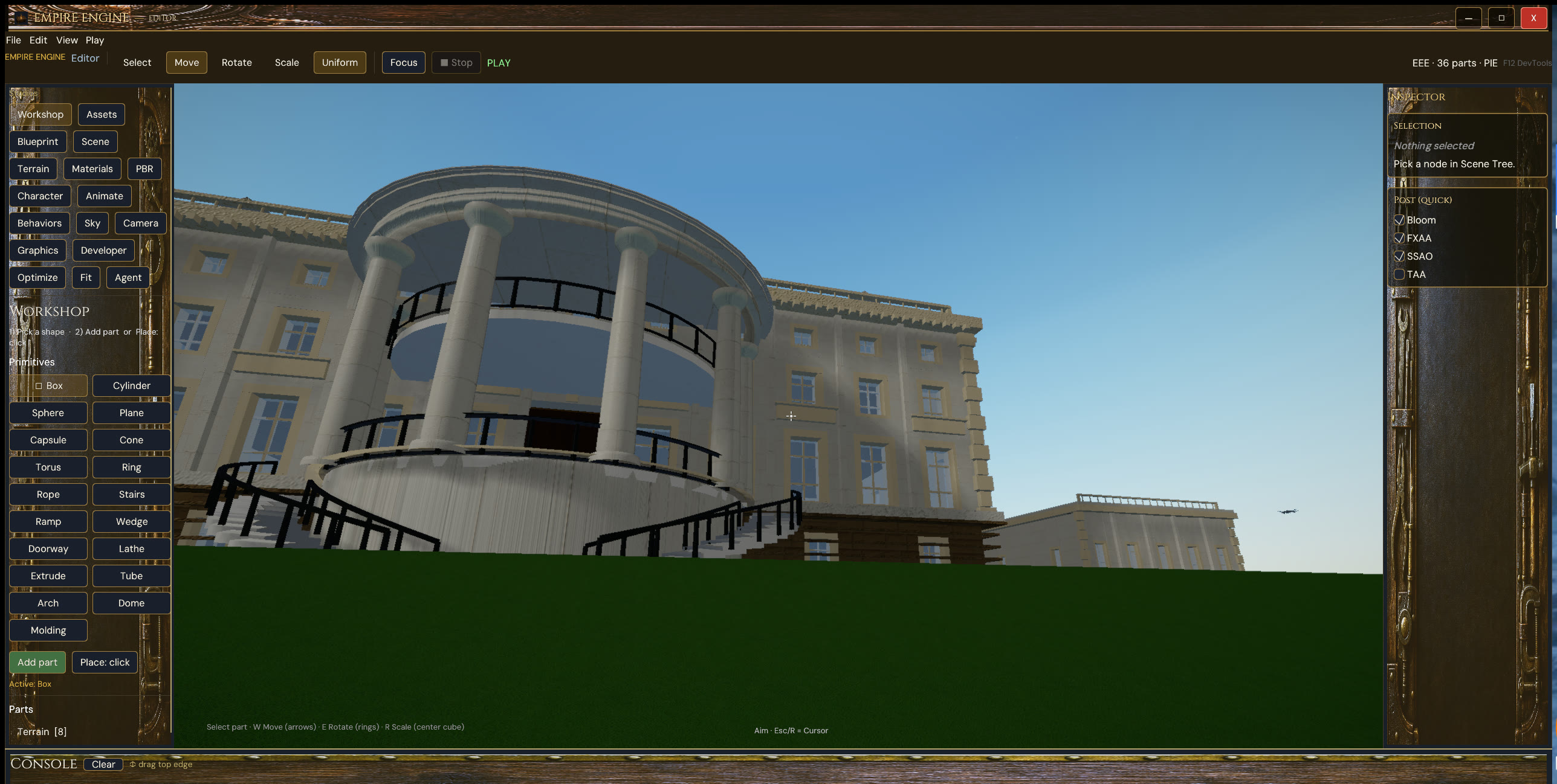 City project — colonnade and stairs in the Maker